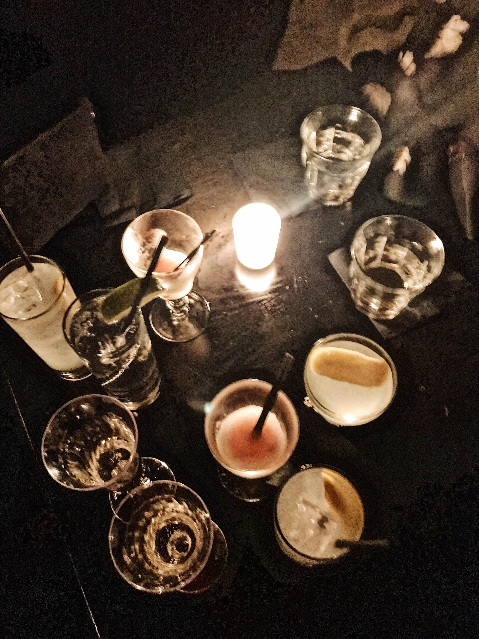 Image of drinks and food