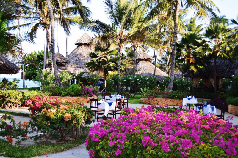 image of restaurant area at Dongwe Club in Zanzibar