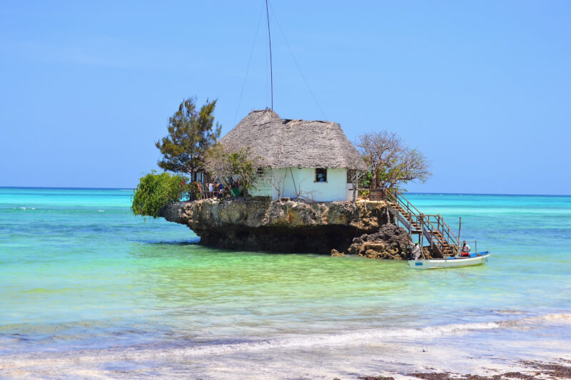 image of the Rock restaurant in Zanzibar
