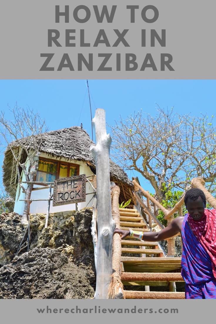 Image of Pinterest graphic for how to relax in Zanzibar post 