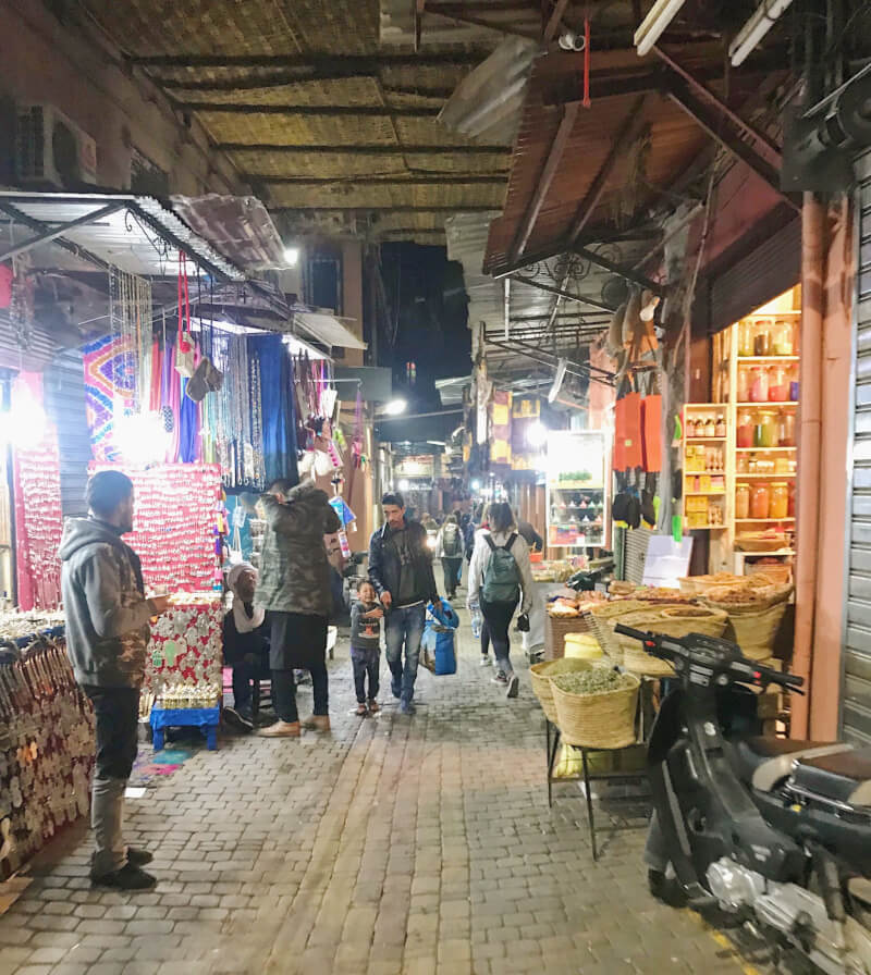 image of souks in Marrakech