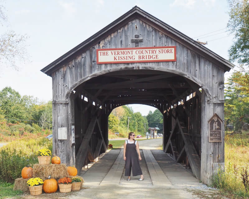 image of the kissing covered bridge in Vermont country store
