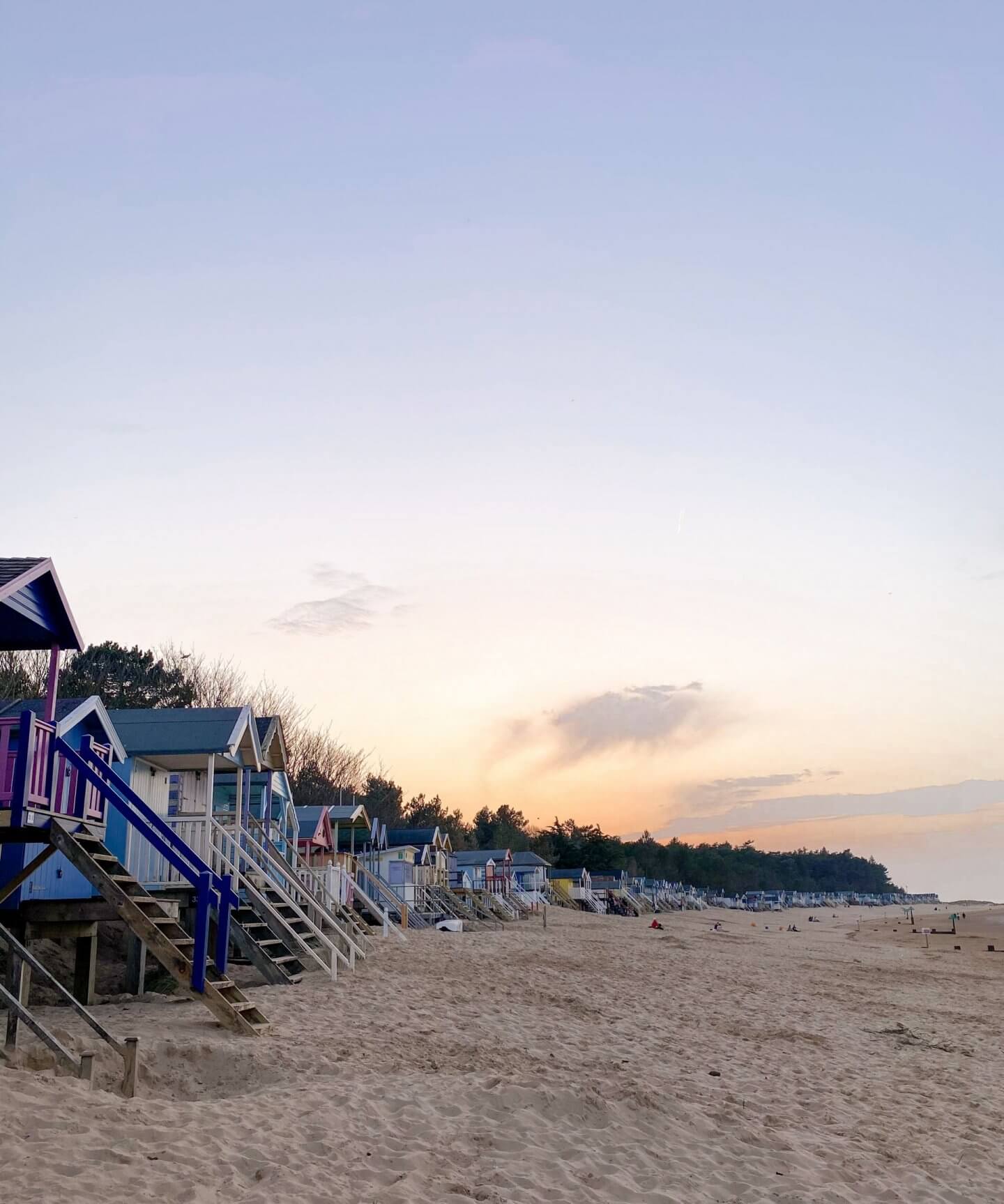 image of sunset at wells next the sea beach
