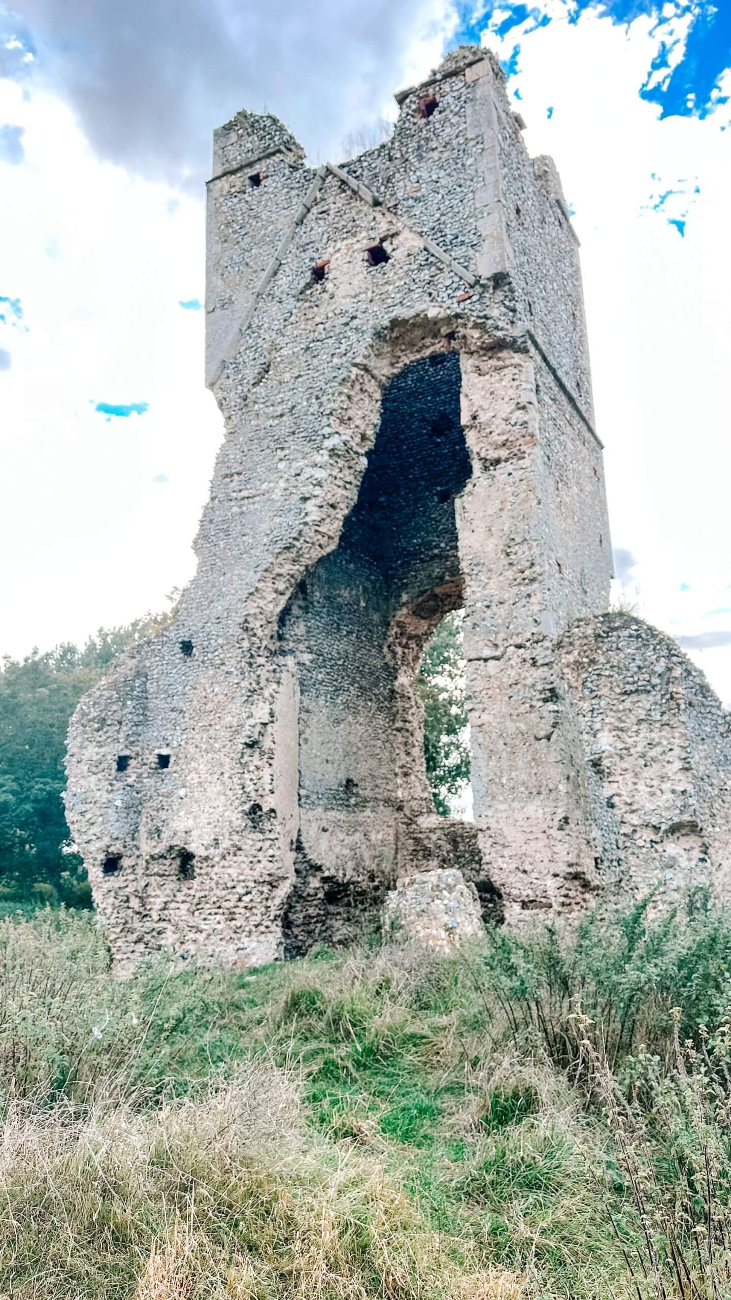 image of the ruined tower of St John, Beachamwell, Norfolk