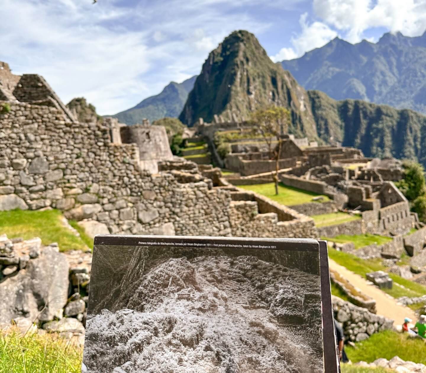 Image showing a photo of Machu Picchu when Bingham discovered it against the view now