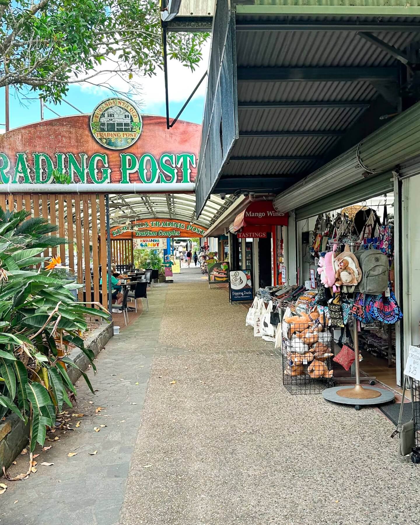 image of a street next to Heritage Market in Kuranda