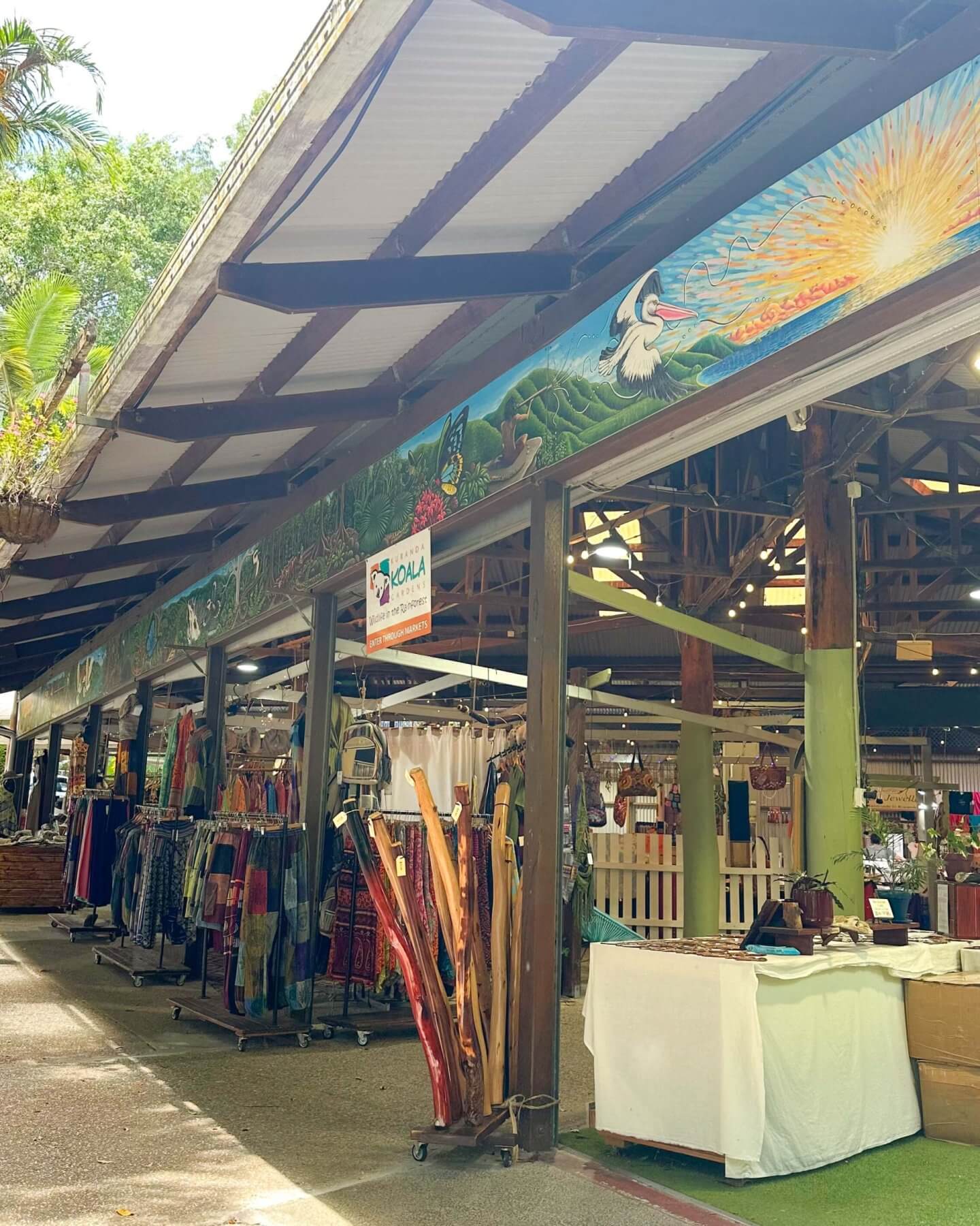 image of didgeridoo for sale in heritage market in Kuranda