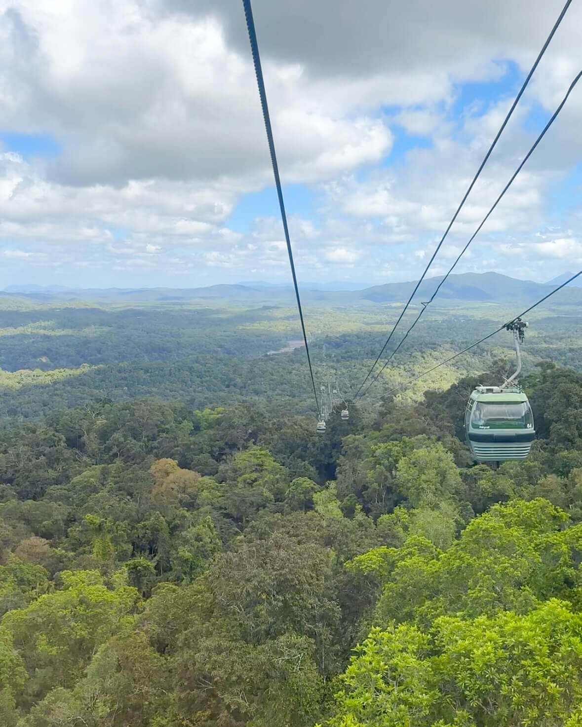 image of the cable cars at the Kuranda Skyrail